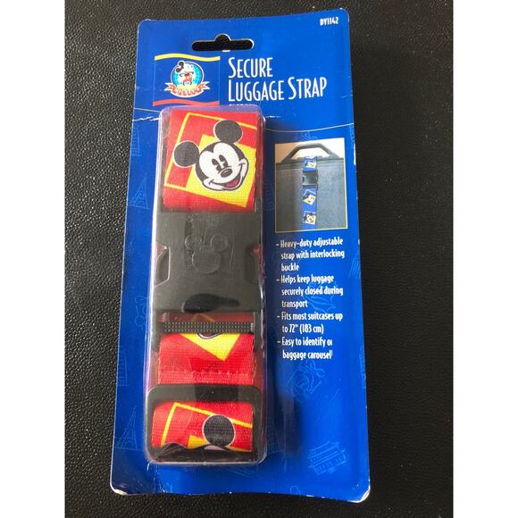 Disney Mickey Mouse Secure Luggage Strap Adjustable With Interlocking Buckle New - Picture 1 of 4
